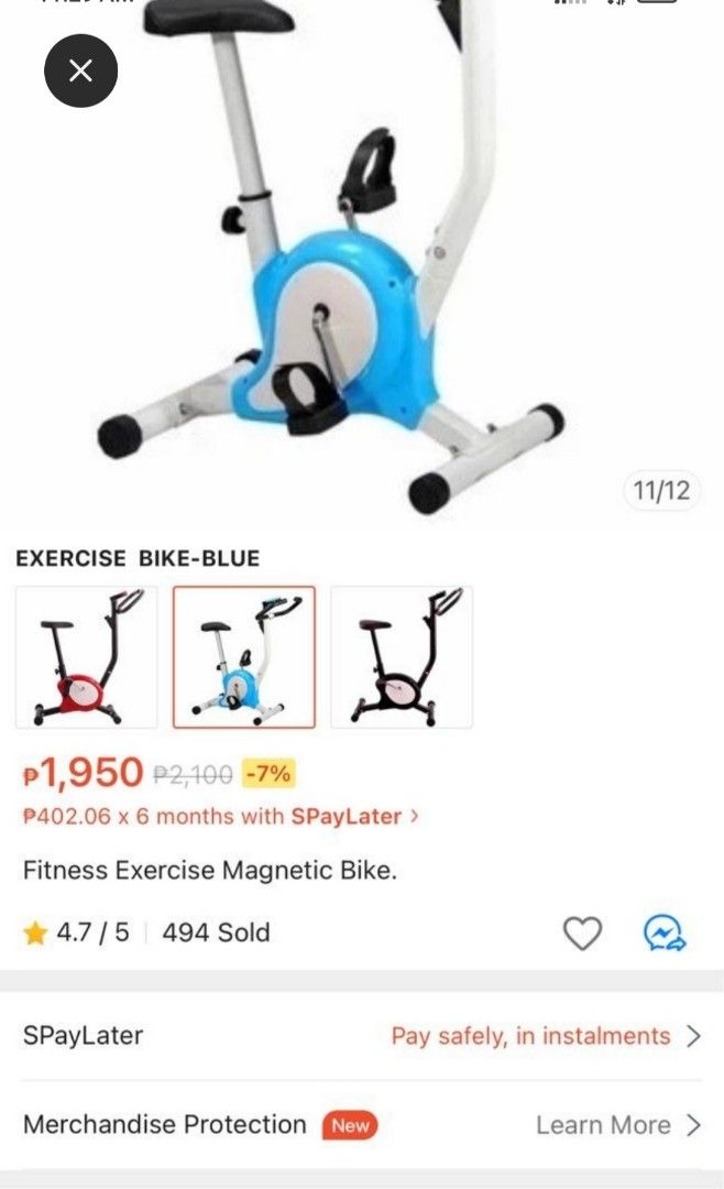 Exercise fitness bike (Category: Cardio & Fitness Machines) located in Quezon City. Submitted by annienc (Listing ID 1388527362, Image 3). Description: Fully functioning exercise bike See pics for details.