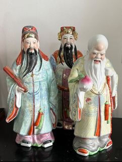 中国古玩　白磁福禄寿人物置物 Fu lu shou 福禄寿For Sale | Vintage Collectibles | Carousell
