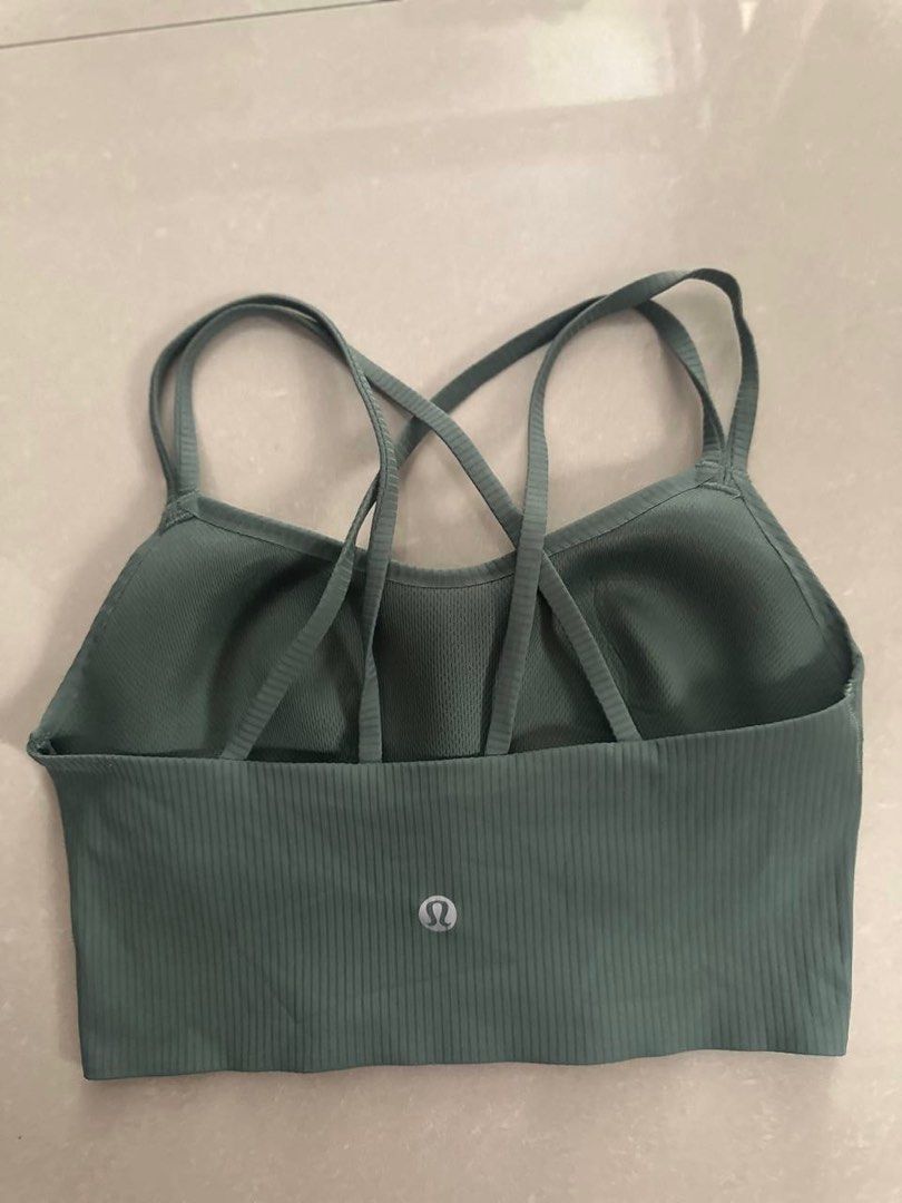 Lululemon sports bra sage (original) (Category: Activewear) located in Quezon City. Submitted by thirdy1 (Listing ID 1388511657, Image 2). Description: Lululemon sports bra sage (original) S size US Store bought Removed tag Worn twice RFS -preferred M size.
