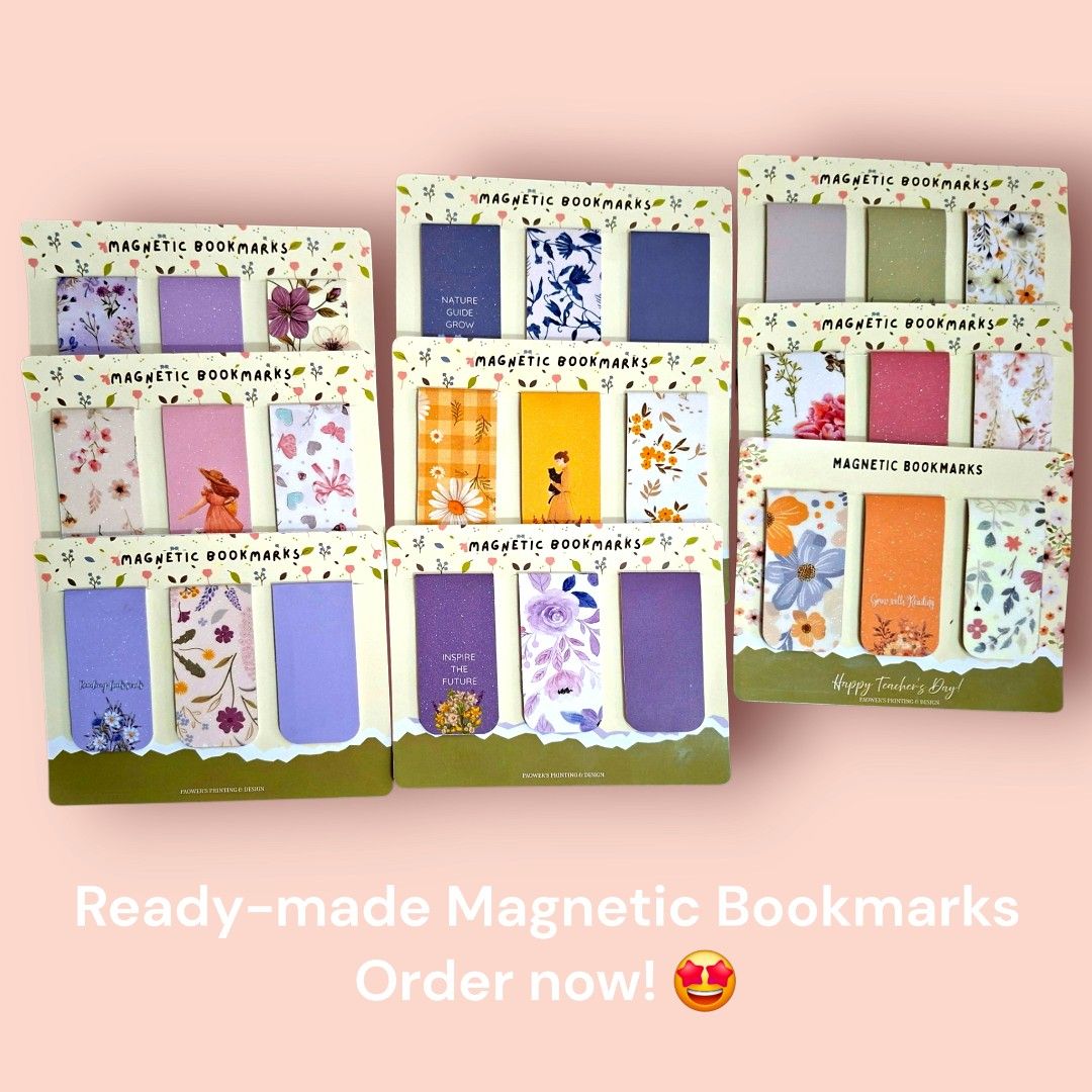 MAGNETIC BOOKMARKS - For gift/SOUVENIR (Category: Looking For) located in Bulacan. Submitted by paowersprinting (Listing ID 1388561578, Image 1). Description: Looking for unique souvenirs or gift set? Our magnetic bookmarks are the perfect choice! Order yours today! 🔶️ Glittery/Matte Finish 🔶 ️ High Quality 🔶️ Non- Fading Message to order. For souvenirs: Add your own design, name, or theme! ✨ We customize magnetic bookmarks for any occasion. m