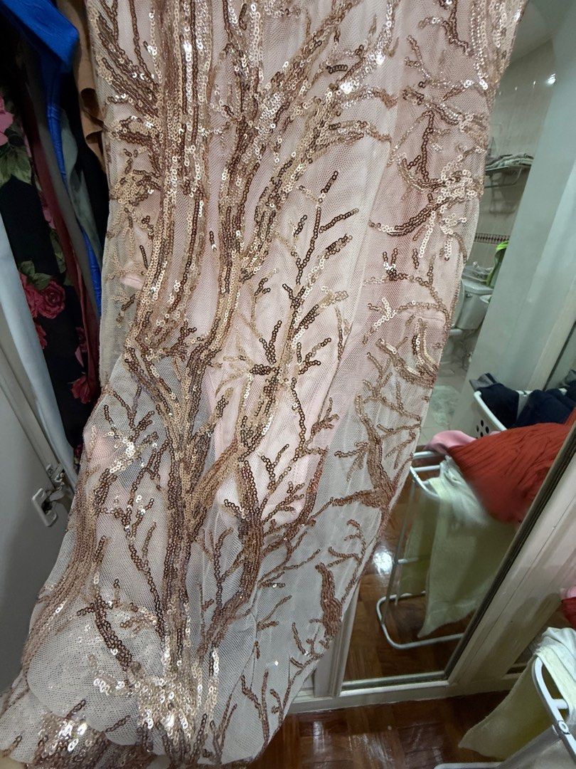 Pink sheer sequin dress (Category: Evening dresses & gowns) located in Quezon City. Submitted by jiafoo (Listing ID 1388567214, Image 2). Description: Pink sheer dress with inner body fit. .