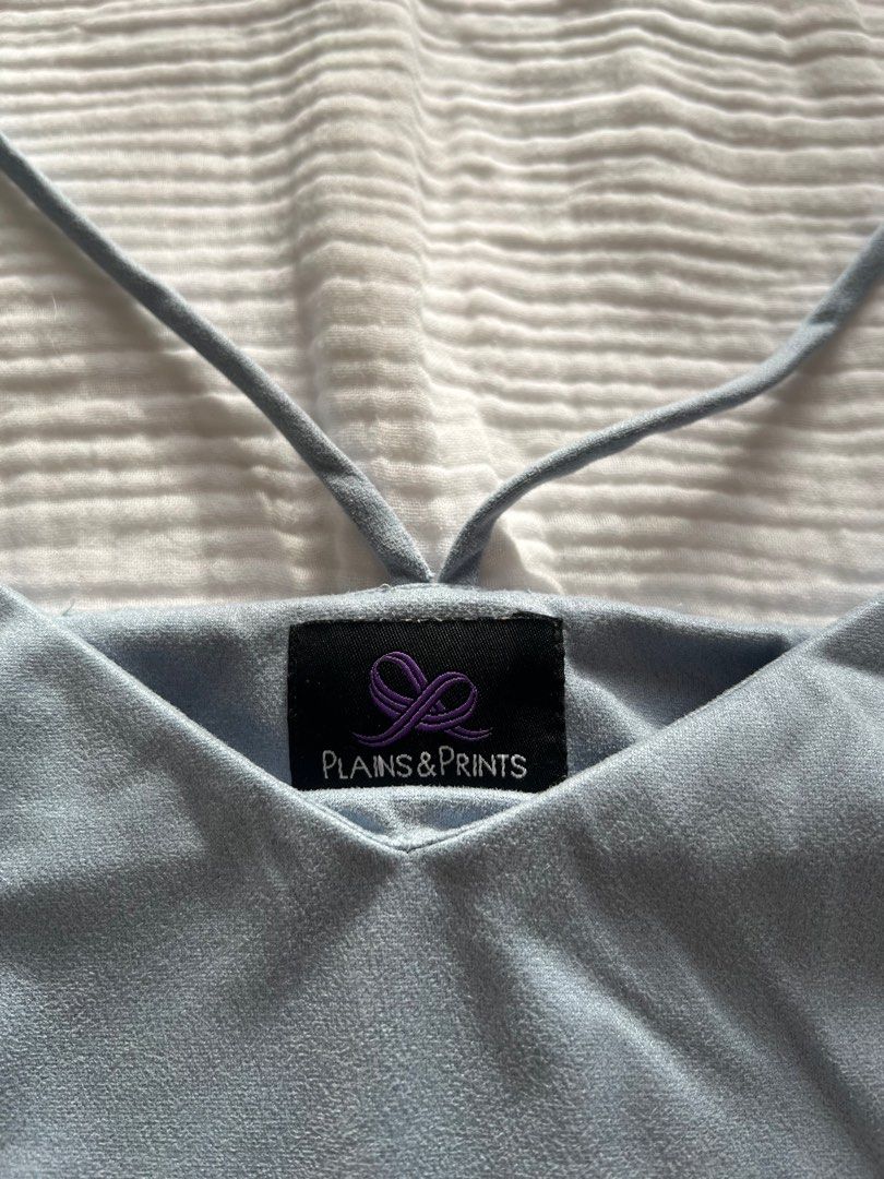PLAINS & PRINTS Suede Top in Light Blue (Category: Sleeveless) located in Antipolo. Submitted by prebym_ (Listing ID 1388616877, Image 3). Description: .