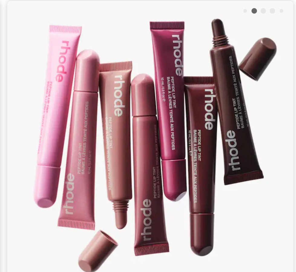 rhode peptide lip tint treatment salty tan strawberry glaze
