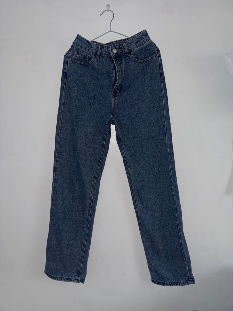 SHEIN HIGHWAIST STRAIGHT CUT JEANS (Category: Jeans) located in San Mateo. Submitted by joysterr (Listing ID 1388559784, Image 1). Description: Bought from Shein Japan, used only twice, still in great condition. thick fabric, not stretchable. perfect for tall girlies out there! :)) XS on tag. w- 26-27 l - 42 .