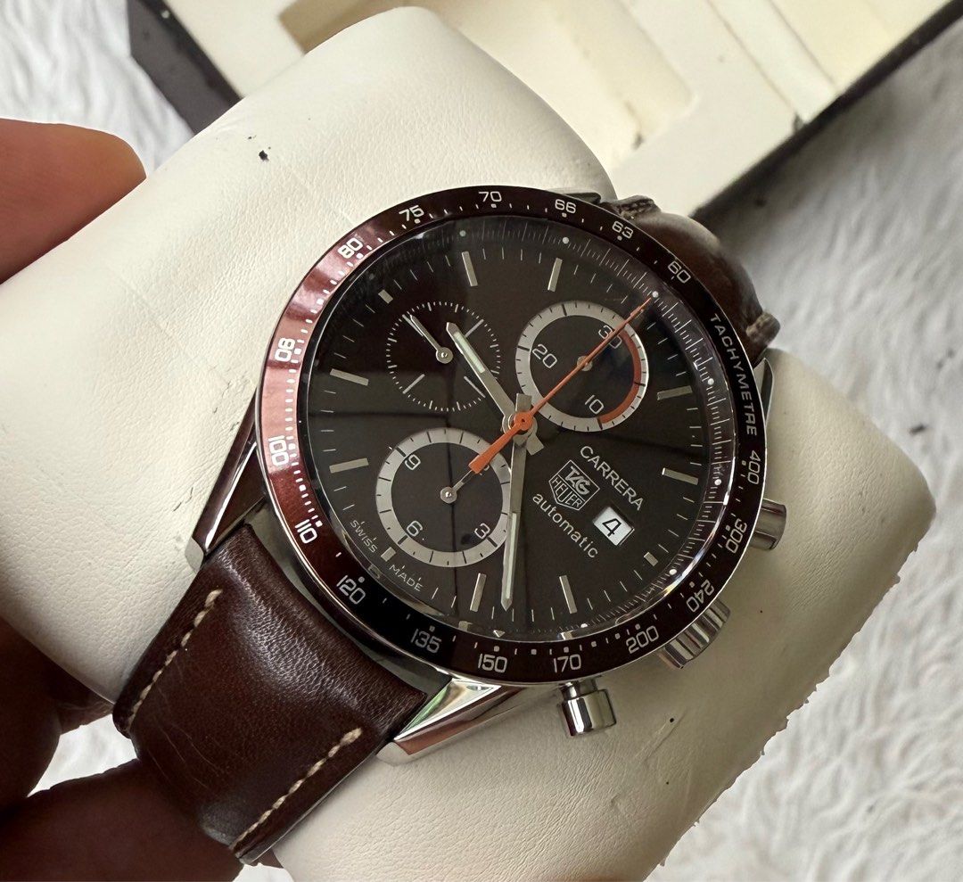 Tag Heuer Carrera Choco Calibre 16 (Category: Luxury Watches) located in Quezon City. Submitted by pedro_demain (Listing ID 1388564872, Image 2). Description: Tag heuer Carrera Choco Cv2013 model 41mm Caliber 16 automatic With box & manual only 9/10 condition Qc area 09955225741.