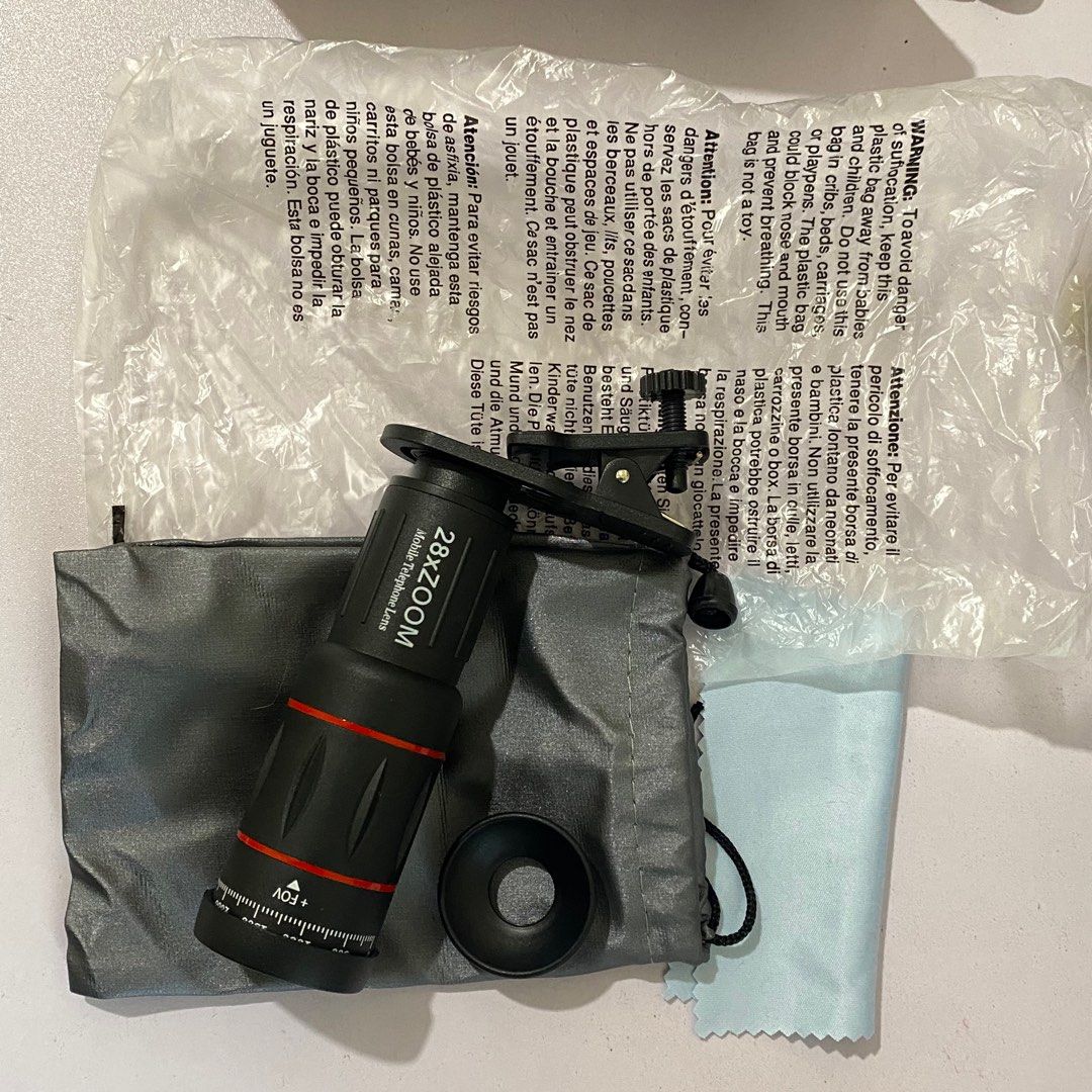 Universal Monocular Zoom Telescope 28x Phone (Category: Other Mobile & Gadget Accessories) located in Cainta. Submitted by theripper. (Listing ID 1388615123, Image 3). Description: Ready to ship on hand Brand new Forgot to use for a concert supposedly Complete inclusions .