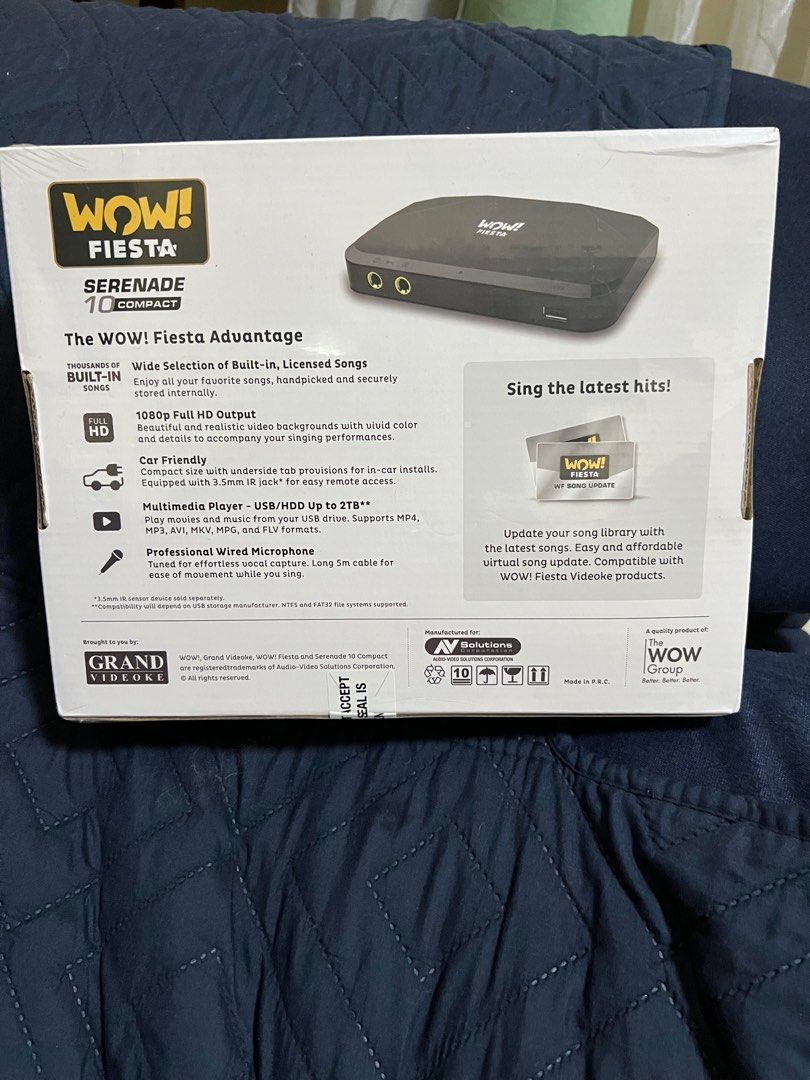 WOW FIESTA BNEW (Category: Entertainment Systems & Smart Home Devices) located in Paranaque City. Submitted by second_dance_ph (Listing ID 1388633204, Image 2). Description: Brand new unopened.