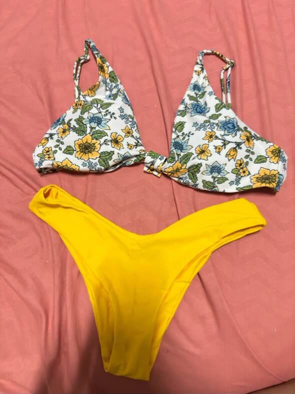 Zaful swimwear (XS-S) (Category: Bikinis & Swimsuits) located in Cebu City. Submitted by cebushoppee (Listing ID 1388687271, Image 1). Description: - Preloved (top worn once, bottom never used) - Zaful swimwear - Size XS-S - Bottom can also be worn as high-waisted - Ready to wear (clean and well kept) - Original price was around 480.