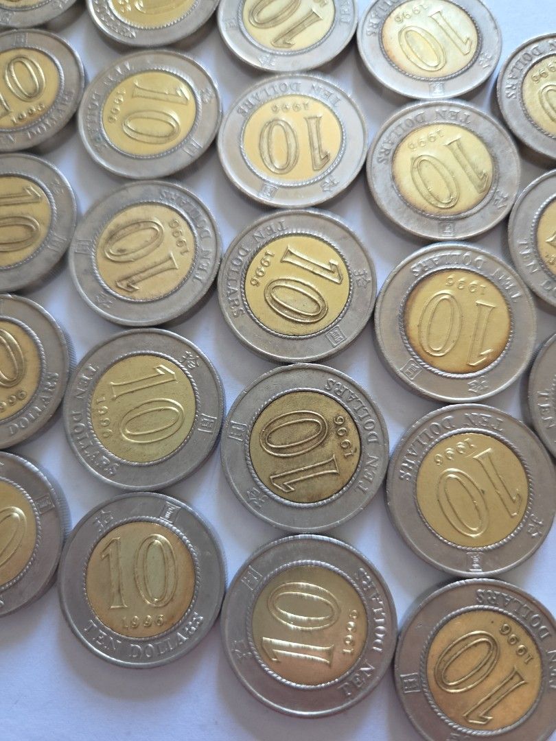 香港:洋紫荊:(10元硬幣):全部1996年:(風水錢):這個年份:極少有:共23個, 興趣及遊戲, 收藏品及紀念品, 錢幣- Carousell