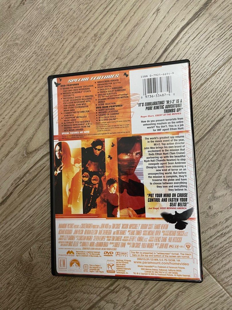 不可能的任務2 DVD, 興趣及遊戲, 音樂、樂器& 配件, 音樂與媒體- CD 及DVD - Carousell