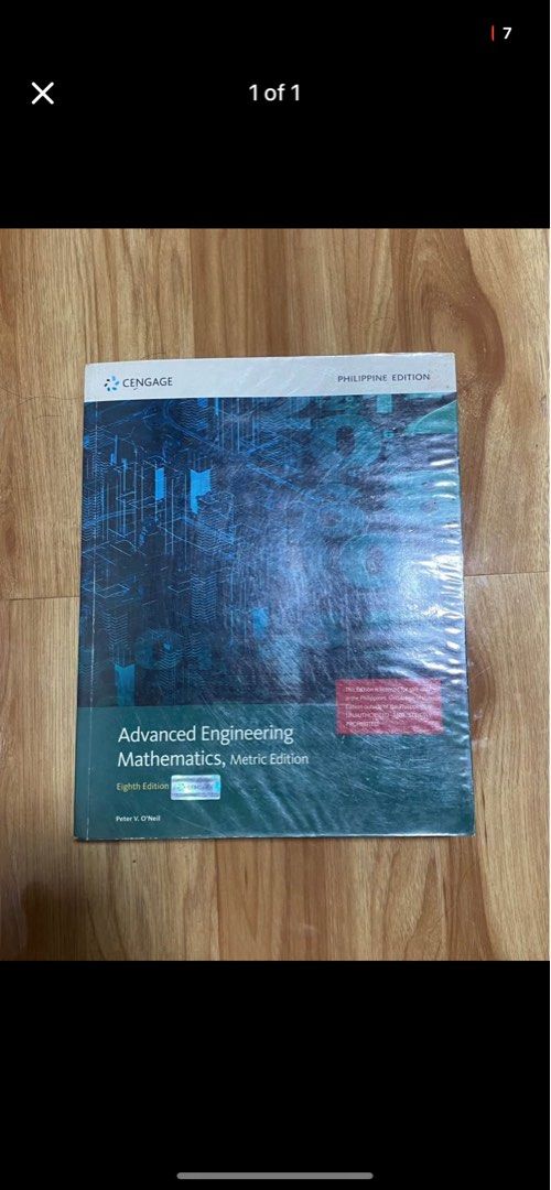 Advanced Engineering Mathematics Metric Edition (Category: Textbooks) located in Manila. Submitted by _shuax (Listing ID 1388873694, Image 1). Description: complete pages w book cover.