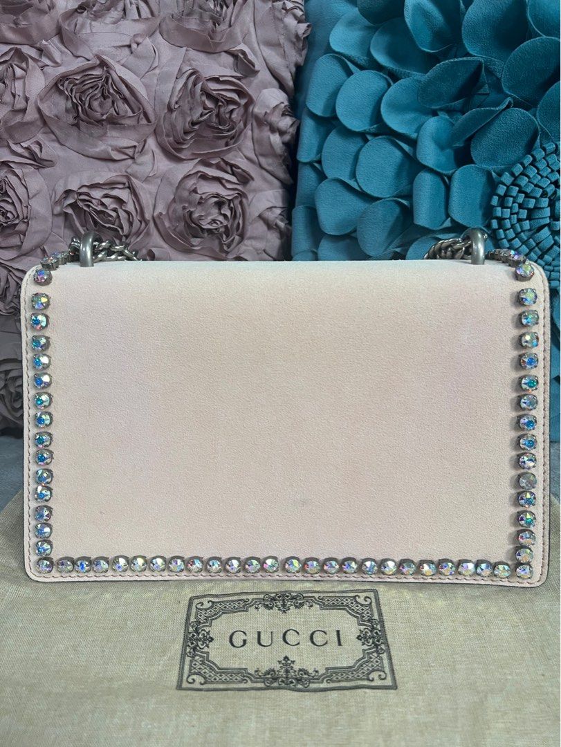 Authentic Gucci Dionysus Suede with Swarovski (Category: Luxury Bags & Wallets) located in Quezon City. Submitted by DZignersbyZsa (Listing ID 1388892161, Image 3). Description: Authentic Gucci Medium Dionysus Suede with Swarovski crystals clean in and out with dustbag, booklet & authenticity certificate .