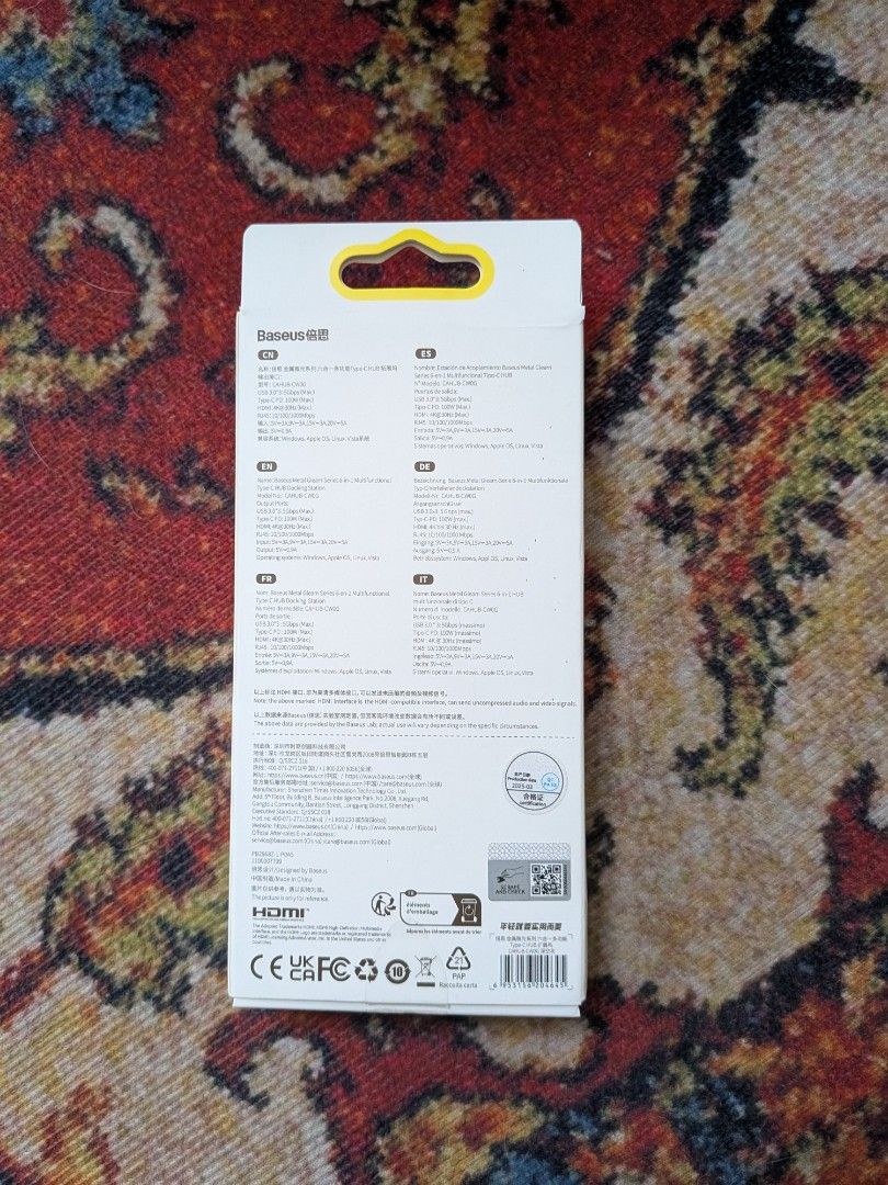 Baseus USB C HUB 6-in-1 (Category: Cables & Adaptors) located in Cainta. Submitted by siena310 (Listing ID 1388767051, Image 2). Description: ***ITEM IS AVAILABLE IF YOU CAN SEE THIS MESSAGE. Questions will be ignored if answers can be found below. LAST PRICE POSTED. Hagglers will be blocked. - complete box - bought from Baseus store in l/azada 2 months ago - barely used Shipping from Cainta, Rizal. Same day (GrabExpress, Lalamove) or J&T. MOP: a