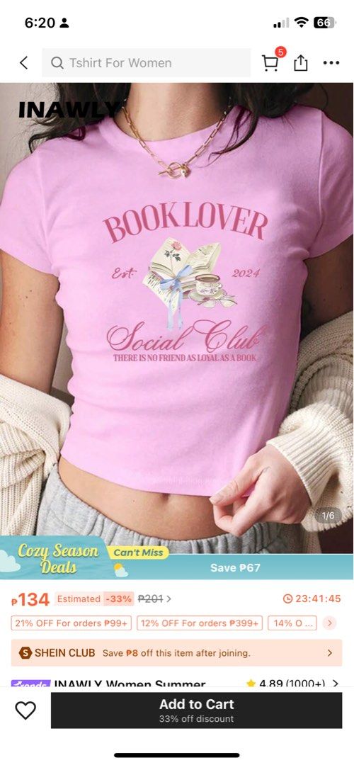 Book Printed Round Neck T Shirt (Category: Blouses) located in Zamboanga. Submitted by _kaoru (Listing ID 1388823569, Image 1). Description: Price is negotiable! Just “make an offer” in the chat box :).