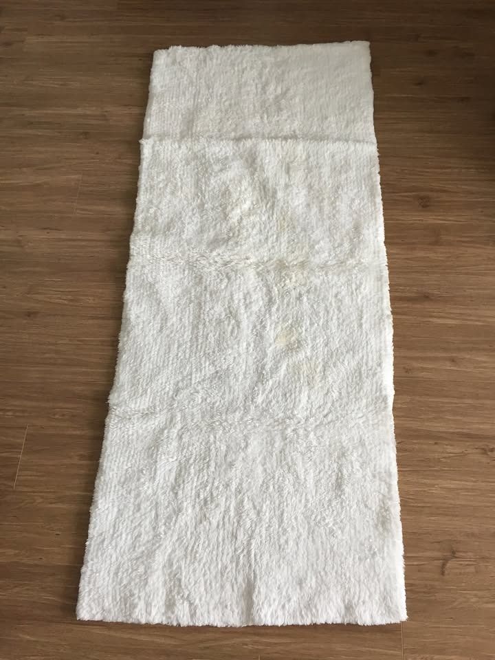 Crate and Barrel spa bath rug (Category: Bedding & Towels) located in Makati City. Submitted by savedeal (Listing ID 1388909318, Image 1). Description: Crate and Barrel spa bath rug. Plush pile. 100% white cotton. 138cm x 58cm..