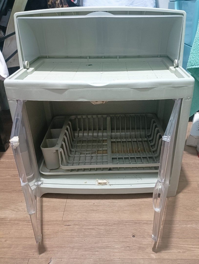 Dish Cabinet (Category: Storage Boxes & Baskets) located in Mandaluyong City. Submitted by dovelyn06 (Listing ID 1388804781, Image 2). Description: used but not abused still works its purpose w/ free rice container 20L.