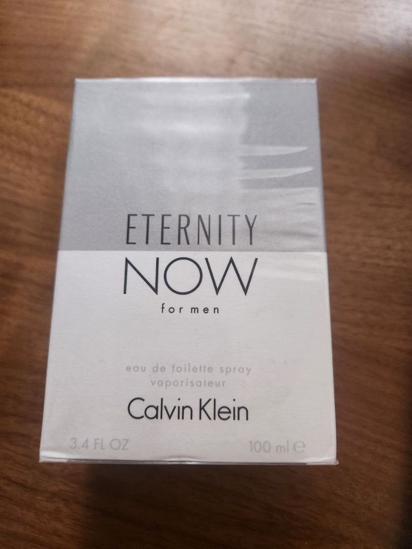Eternity Now EDT - Calvin Klein 100ml (Category: Fragrance & Deodorants) located in Caloocan City. Submitted by gbytes (Listing ID 1388727988, Image 1). Description: Side of box has small yellow stains.