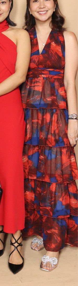 FOR RENT: halter evening dress (Category: Evening dresses & gowns) located in Quezon City. Submitted by kat.cast (Listing ID 1388741824, Image 3). Description: Used once super nice and vibrant colors :) adjustable strap pick up location: QC Grab/ Lalamove .