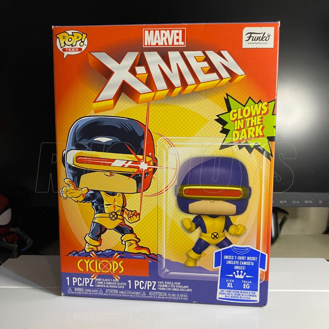 Funko Pop Cylclops GITD with Pop Tees (XL) (Category: Designer & Blind Box Toys) located in Bacoor. Submitted by russellevanstoys (Listing ID 1388880453, Image 1). Description: Funko Pop Cylclops GITD with Pop Tees (XL) MOP: BPI/GCASH MOD: Pickup only via Lalamove/Grab Location: Bacoor Cavite/Gil Puyat Makati.