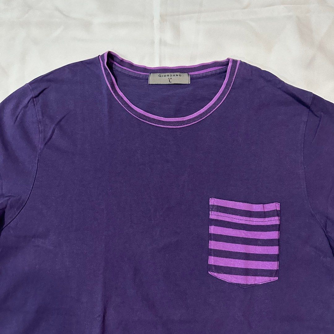 Giordano Purple Tshirt with Pocket (Category: Tshirts & Polo Shirts ) located in Antipolo. Submitted by hc23_ (Listing ID 1388835861, Image 2). Description: COLOR: Purple with Striped Pocket SIZE ON TAG: Large (W 20” H 28.5”) CONDITION: Lightly used. No issues. RFS: Decluttering Willing to negotiate :) Delivery: Grab/Lalamove/J&T (Shipping fee shouldered by buyer. Location: Lower Antipolo/Marcos Highway) Meetup: SM Masinag/SM Marikina/Robinsons M