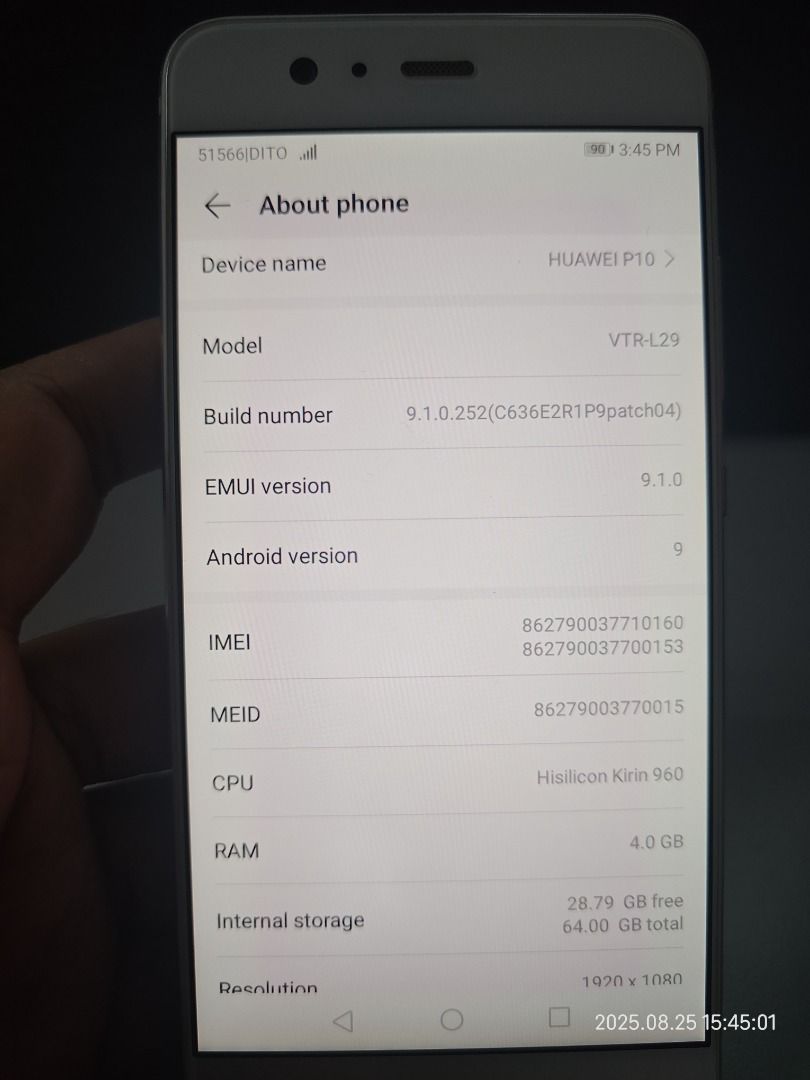 Huawei P10 (Category: Huawei) located in Caloocan City. Submitted by francisab39358 (Listing ID 1388777941, Image 2). Description: Unit only, lalamove or meetup around makati.