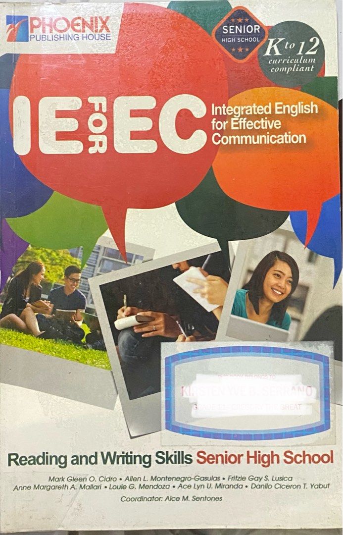 IE FOR EC INTEGRATED ENGLISH FOR EFFECTIVE COMMUNICATION (Category: Textbooks) located in Antipolo. Submitted by iyacamacho (Listing ID 1388789209, Image 1). Description: .