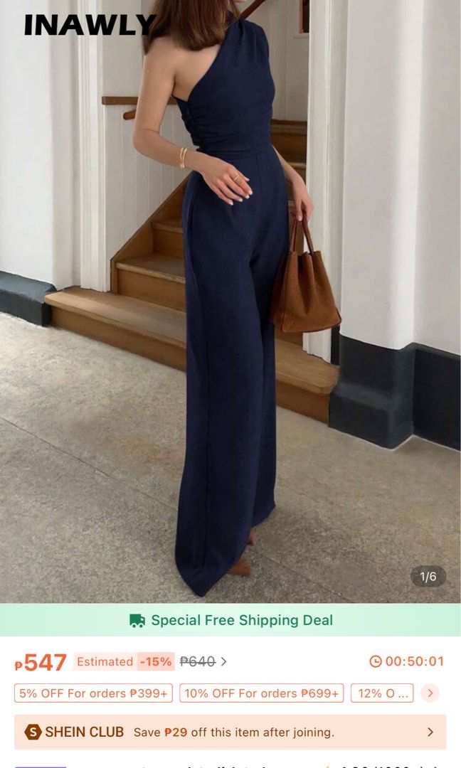 INAWLY Casual Solid Color Romper For Commuting In Summer (Category: Rompers) located in Manila. Submitted by checkmylisting (Listing ID 1388715126, Image 1). Description: Masikip for me, hindi magamit and hindi talaga nagamit.