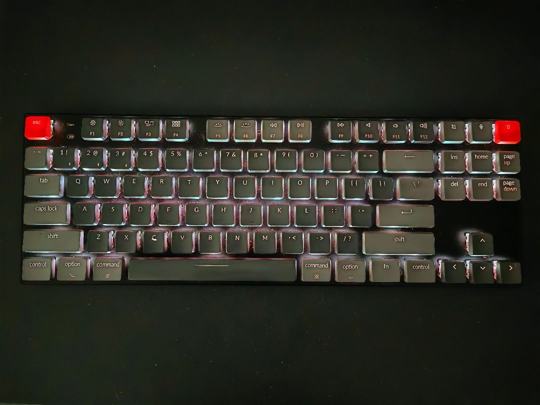 Keychron K1 (Category: Computer Keyboard) located in Las Pinas. Submitted by kingtopper (Listing ID 1388740944, Image 2). Description: Keychron K1 (red switches) RGB Backlight Aluminum body Bought brand new, I'm the 1st owner Used for a couple of months only, and recently cleaned Includes the box, manual, extra keycaps, keycap puller RFS: I prefer the ergonomic keyboard.