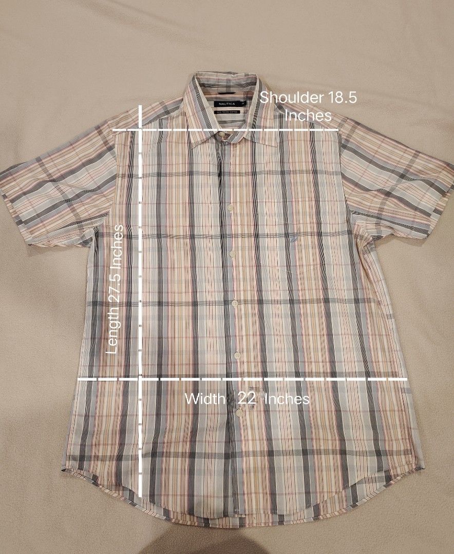 Nautica Short Sleeve Polo (Category: Formal Shirts) located in Makati City. Submitted by mrky88 (Listing ID 1388831828, Image 2). Description: Nautica Short Sleeve Polo Size : Medium Length : 27.5 Inches Width : 22 Inches Shoulder : 18.5 Inches.