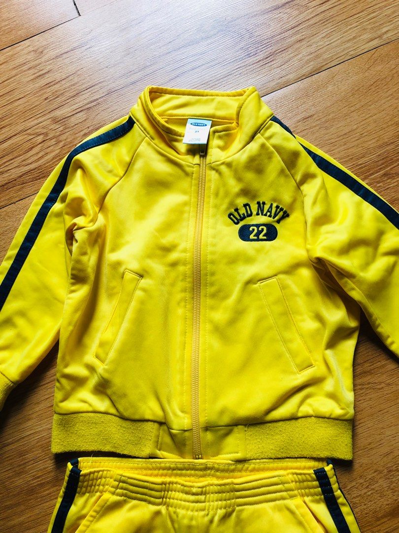 Old Navy jacket and pants 2T kids (Category: Babies & Kids Fashion) located in Quezon City. Submitted by dmbchic (Listing ID 1388798486, Image 3). Description: Size 2T on tag toddler Old navy like new Color yellow Pair pants and jacket.