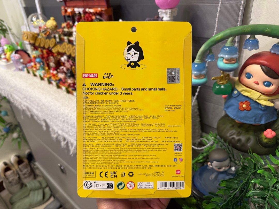 Pop Mart CRYBABY Sitting Space Cat (Category: Designer & Blind Box Toys) located in Taguig. Submitted by noblerabbit.359575 (Listing ID 1388865004, Image 2). Description: Brand New, Sealed CRYBABY Sitting Space Cat PTS Exclusive Location: Pasig MOP: BDO, BPI, GCash, Maya MOD: SDD (Grab/Lalamove) by buyer.