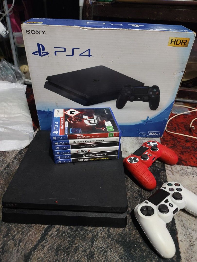 Ps4 Slim 500gb (Category: PlayStation) located in Binan City. Submitted by olxph_401981327 (Listing ID 1388885415, Image 1). Description: For Sale or Swap sa Switch! Ps4 Slim 500gb with: Box 2 Controller HDMi PowerCord USb Cable 6 Games 9k no issue test to sawa...