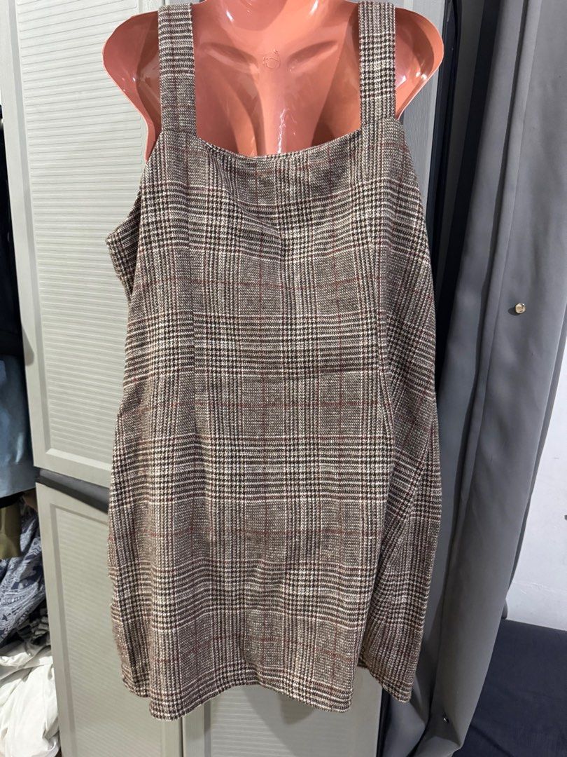Shein Overall Dress (Category: Dresses) located in Manila. Submitted by andmaefab (Listing ID 1388847275, Image 2). Description: -Shein -size 0XL -woven fabric -used once only *see pics for when worn *manage your expectations .