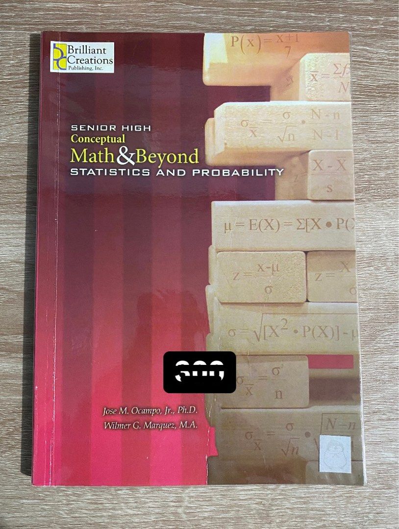SHS Statistics and Probability (Category: Textbooks) located in Rizal. Submitted by haniijeong (Listing ID 1388858705, Image 1). Description: good condition, with plastic cover *crossposted on fb.