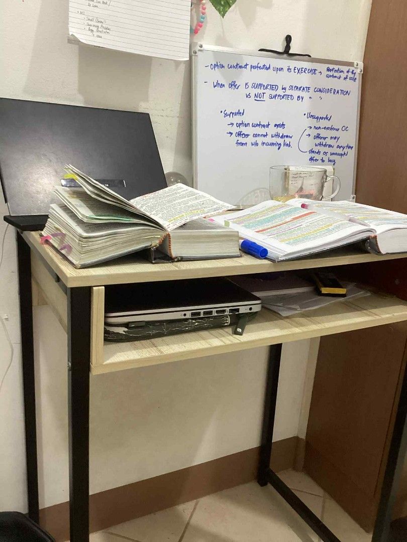 Study Table (Category: Office Furniture & Fixtures) located in Manila. Submitted by missclutterworth (Listing ID 1388910777, Image 1). Description: RUSH SALE Study Table for sale. - Length 59 cm, Height 72 cm, Width 39 cm - See last photo for flaw - Price: Php 600 RFS: Need funds for a new study table For pick-up or delivery (sf to be shouldered by buyer).