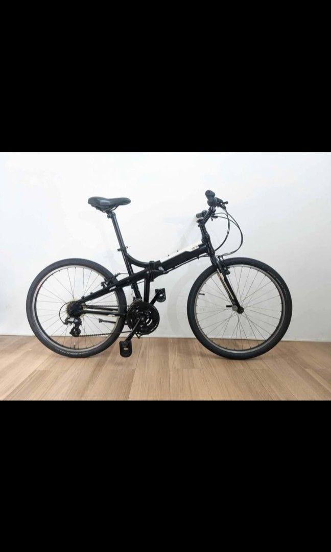 Tern Joe C21 Folding Bike (Category: Bicycles) located in Marikina City. Submitted by hajilemanuel (Listing ID 1388765307, Image 1). Description: 🚲Tern Joe C21 26" 🚲26er Folding bike ⚙️21speed (3 x 7) ❗Medium Size ❗Ready to ride condition ❗All shimano parts ❗Replaced to silicon bar grips ❗Replaced to shimano shifter lever 🗺️Location: Marikina/San Mateo/Quezon City RFS: Upgrade Negotiable.
