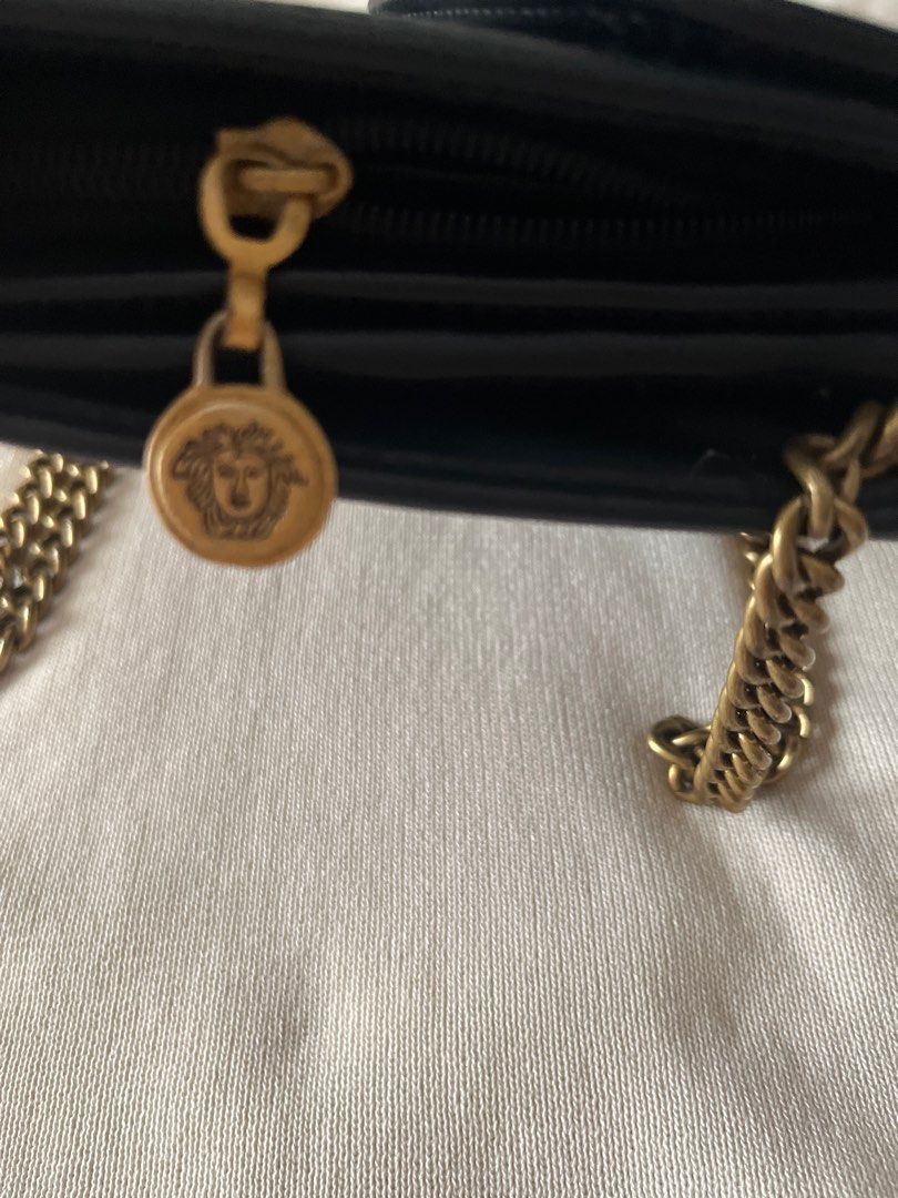 Versace Medusa Vintage Sling bag (Category: Luxury Bags & Wallets) located in Makati City. Submitted by fashionstylistmanila (Listing ID 1388794241, Image 3). Description: Vintage pice Nice leather Hardware stains Self authenticate #vintagebag #luxuryvintagebag .