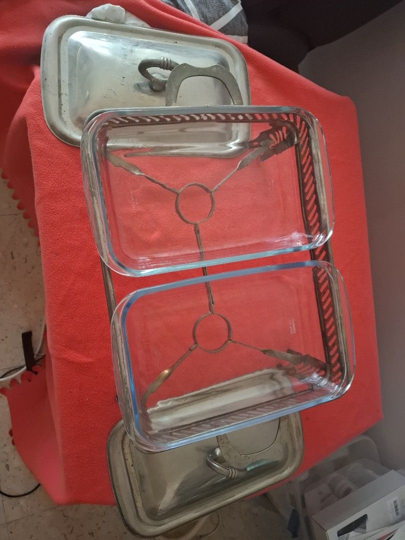 Vintage Double Serving Dish with Warmer470861723972423681
