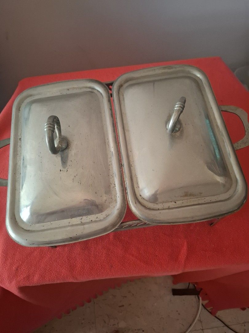 Vintage Double Serving Dish with Warmer470861723972423680