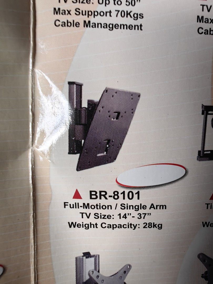 Wall Bracket for TV (Category: Electrical, Adaptors & Sockets) located in Rizal. Submitted by ashtionly (Listing ID 1388797527, Image 2). Description: Never Used, kept in storage.