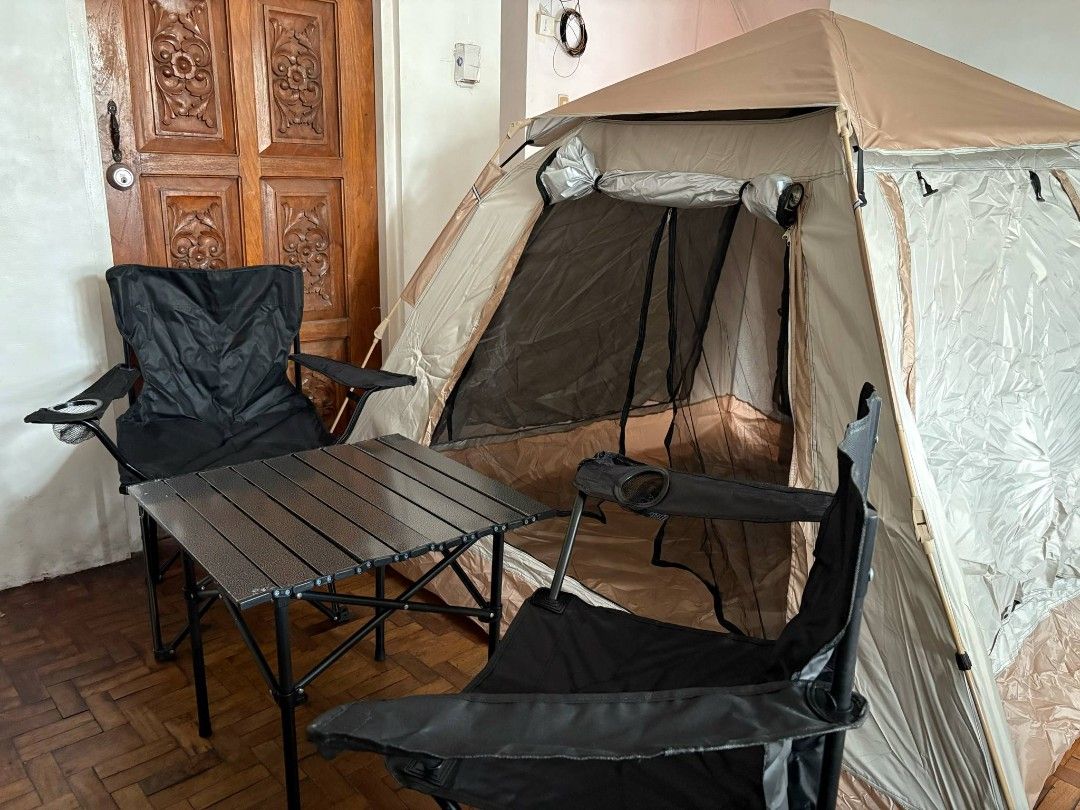Waterproof Automatic Camping Tent (Category: Hiking & Camping) located in Manila. Submitted by mariellafa93724 (Listing ID 1388769428, Image 1). Description: FOR SALE: Waterproof Automatic Camping Tent (3-4 Person) PRICE: PHP 1,550 Specification: ⛺️ Material: Oxford Cloth ⛺️ Applicable: Hiking, camping, picnic, travelling, fishing, beach and other outdoor activities ⛺️ Weight: 4 kgs ⛺️ Size: 215cm * 215cm * 142cm Inclusion: ✅️ 8 pcs Ground Nails/