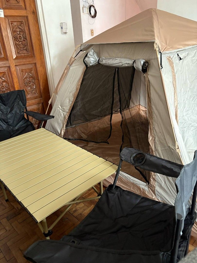 Waterproof Automatic Camping Tent (Category: Hiking & Camping) located in Manila. Submitted by mariellafa93724 (Listing ID 1388769428, Image 3). Description: FOR SALE: Waterproof Automatic Camping Tent (3-4 Person) PRICE: PHP 1,550 Specification: ⛺️ Material: Oxford Cloth ⛺️ Applicable: Hiking, camping, picnic, travelling, fishing, beach and other outdoor activities ⛺️ Weight: 4 kgs ⛺️ Size: 215cm * 215cm * 142cm Inclusion: ✅️ 8 pcs Ground Nails/