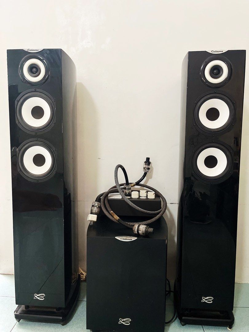 Cabasse Speaker Stereo Set (Category: Soundbars, Speakers & Amplifiers) located in San Pedro. Submitted by fifstyleph (Listing ID 1389023263, Image 1). Description: Selling my 2.1 Stereo System Inclusions: 2 Cabasse Java MC40 Orion MC170 Piano Black Monitor Acoustics Power Filter 2 1M Monster Silver Cables (20-25k ea) Pick up or Shipping only, Can be tested at my place, bring your own amplifier. Location: San Pedro, Laguna Specs: Cabasse Java MC4