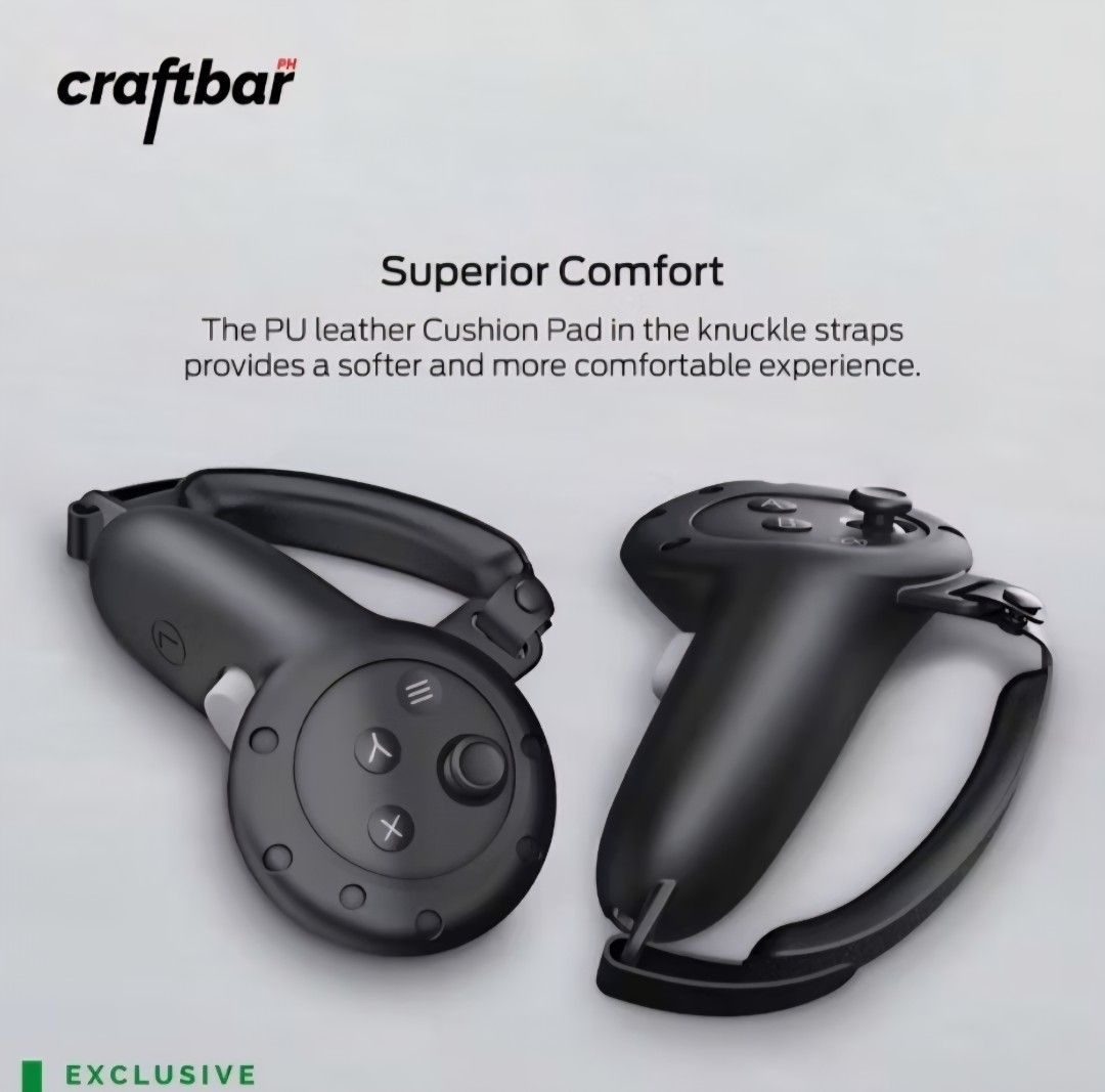 Craftbar Silicone Grips for Quest 3 (Category: Other Gadgets) located in Quezon City. Submitted by simatar1 (Listing ID 1388983845, Image 3). Description: For sale: Good as new, very slightly used: Silcone Grips with Padded Knuckle Straps by CRAFTBAR. Bought from Craftbar Shopxx..