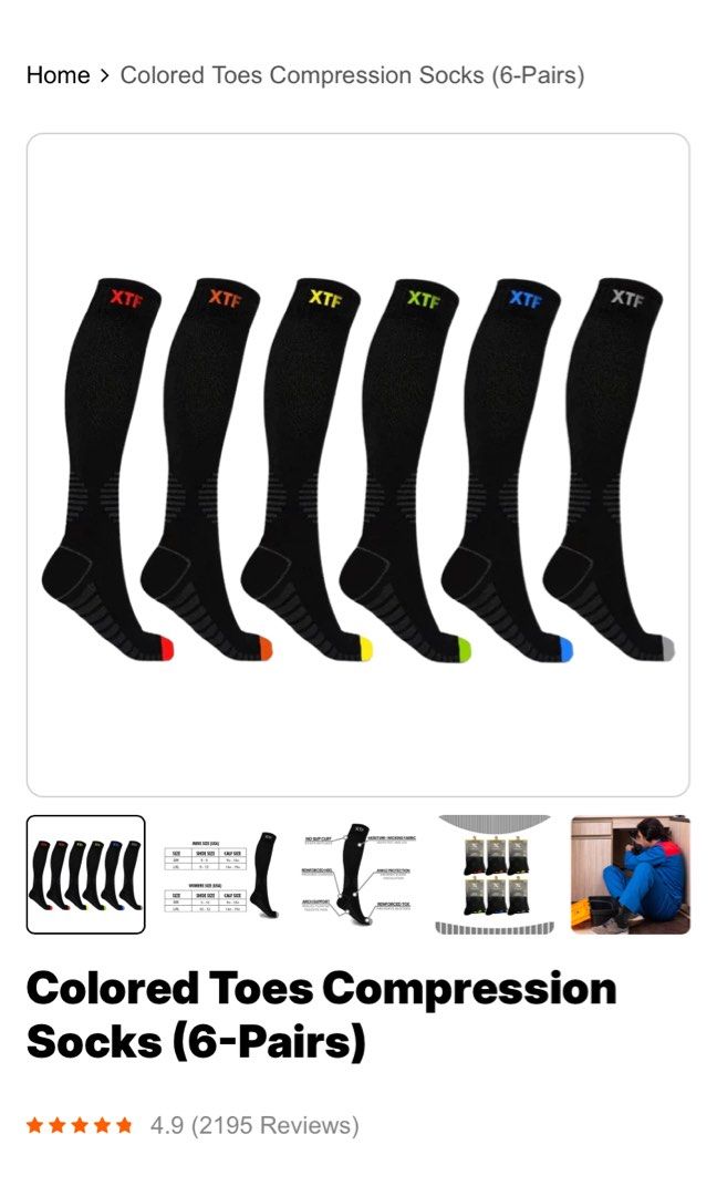 Extreme Fit Compression Socks (Category: Activewear) located in Mandaluyong City. Submitted by shopwithme08 (Listing ID 1389056762, Image 1). Description: Bundle 1200 for 3 pairs Can be sold separately 450 each Available colors: black, grey, navy.