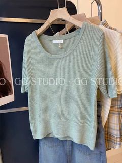 GG Studio 淺綠色短袖針織衫64227392169858110