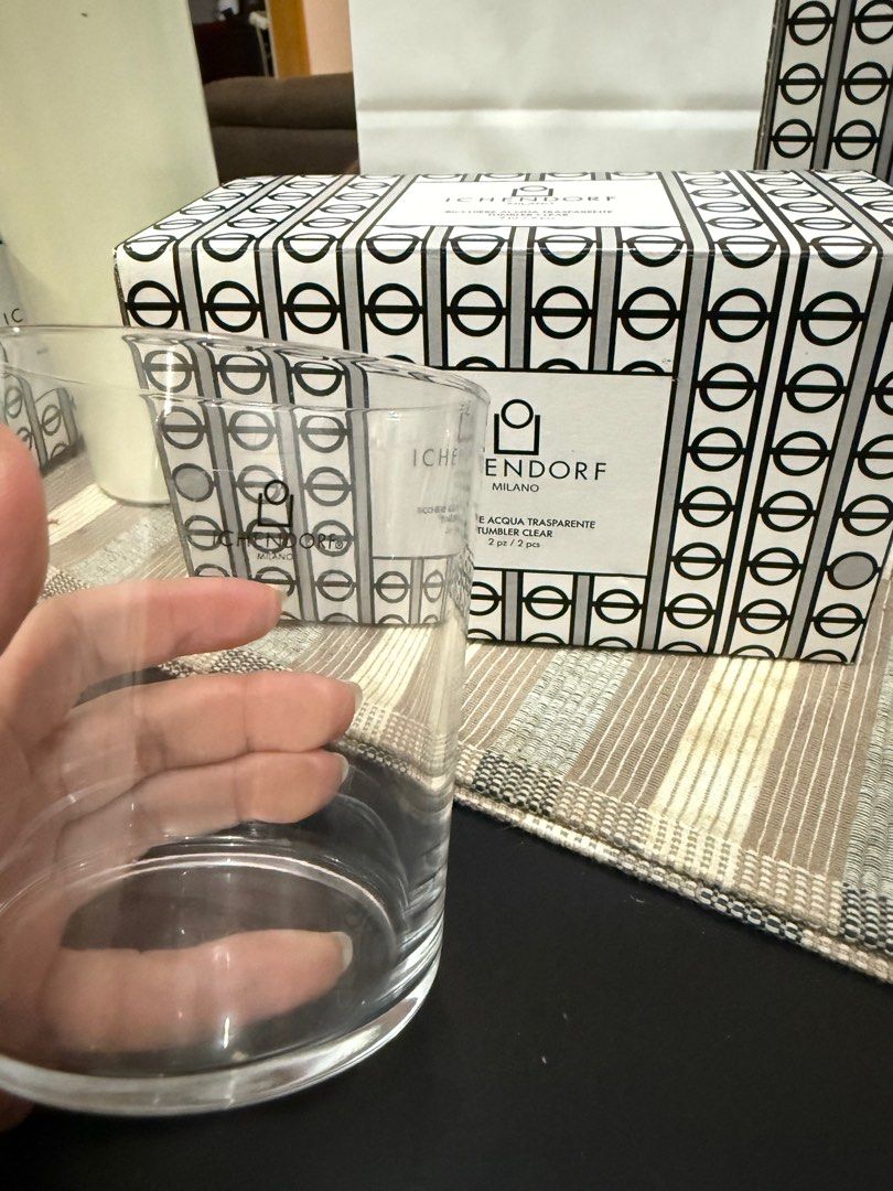 Ichendorf milano glassware (Category: Dinnerware & Cutlery) located in Taguig. Submitted by cams_declutter (Listing ID 1389037249, Image 2). Description: Ichendorf milano Tumbler clear 3 pcs per box total of 4 Brandnew.