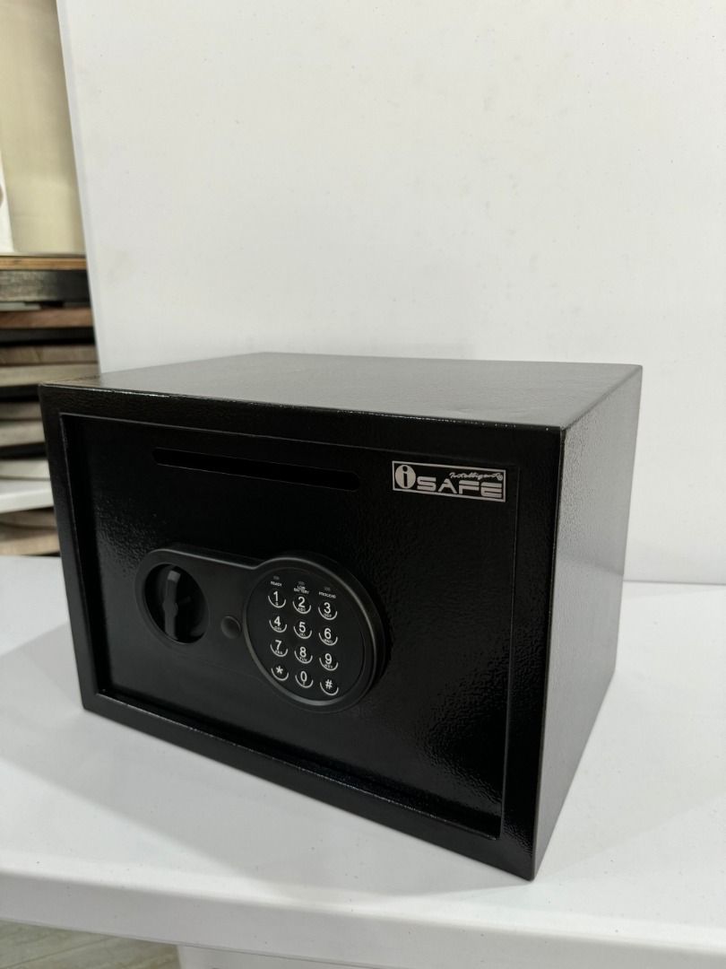 iSAFE™ Electronic Digital Safe with Drop hole (Category: Safe) located in Makati City. Submitted by costuless_inc. (Listing ID 1336886657, Image 3). Description: Item Code: iSFN-25H SALE PRICE: ₱2,799.00 Note: Price may change without prior notice. iSAFE™ Electronic Digital Safe with Drop hole ♡ Colors: Beige & Black ♡ Size: H25 x W35 x D25cm ♡ Material: Steel ♡ Simple keypad interface ♡ One-touch re-set button inside safe ♡ Time out period: Afte