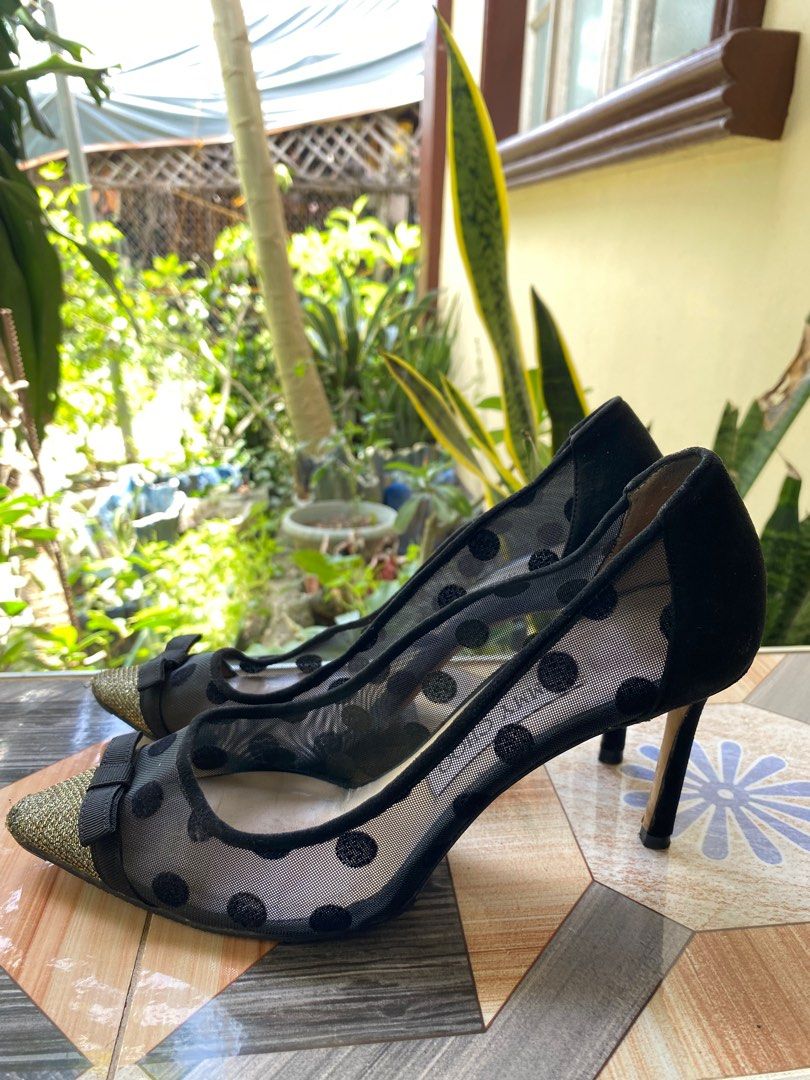 Jimmy Choo (Category: Sneakers & Footwear) located in Mangaldan. Submitted by avaph (Listing ID 1388997218, Image 2). Description: Jimmy Choo Black Suede And Mesh Dorothy Polka Dot Bow Pointed Toe Pumps Size 36 1/2.