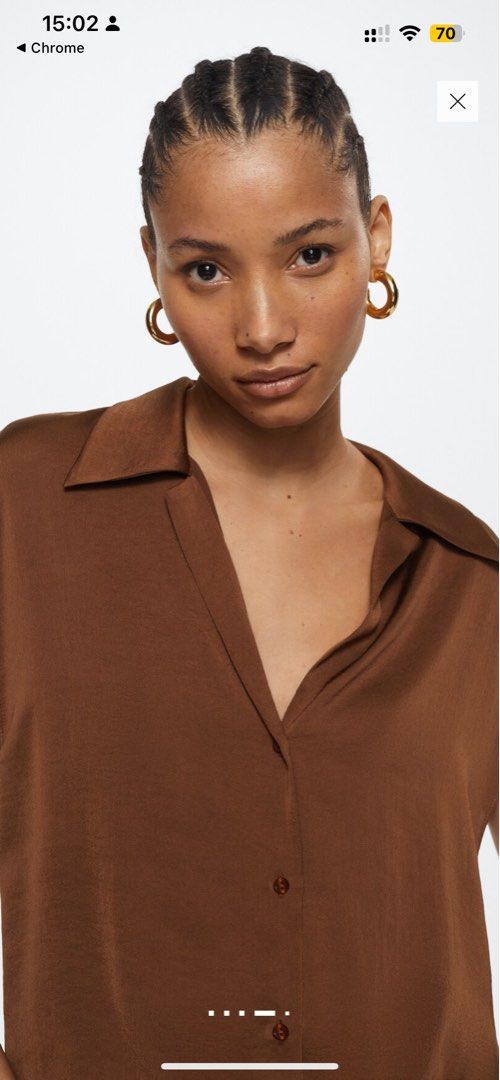 Mango Satin Top (Category: Blouses) located in San Mateo. Submitted by decluttereraaaa (Listing ID 1389052265, Image 3). Description: .